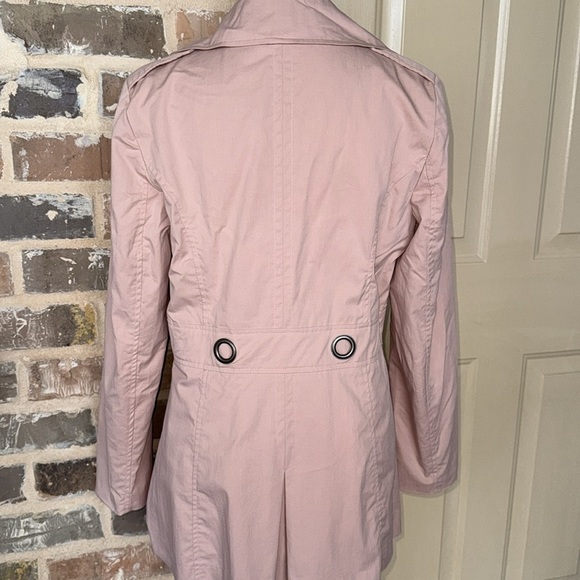 Sandro Peach Tan Short Trench Utility Jacket Self Tie Cotton Blend - Picture 5 of 13